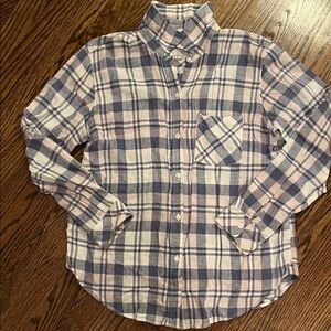 Rails Women's Plaid Button Down Shirt in Blue and White